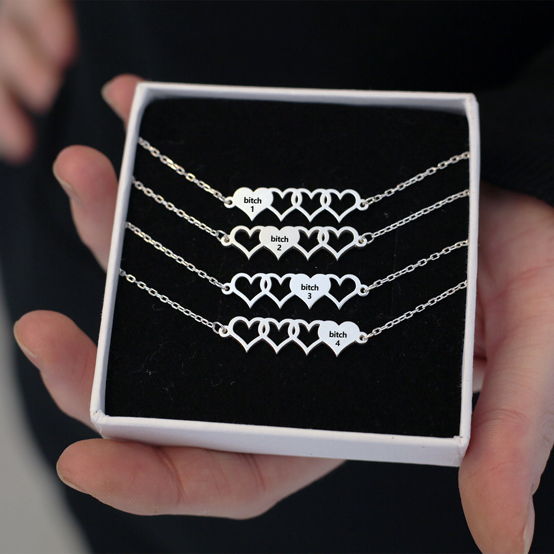 For Friend - You're My Favorite Bitch Heart Set Bracelet