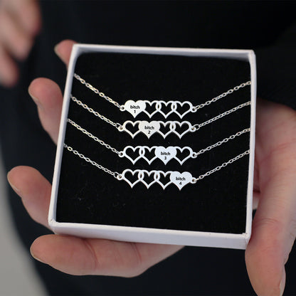 For Friend - You're My Favorite Bitch Heart Set Bracelet
