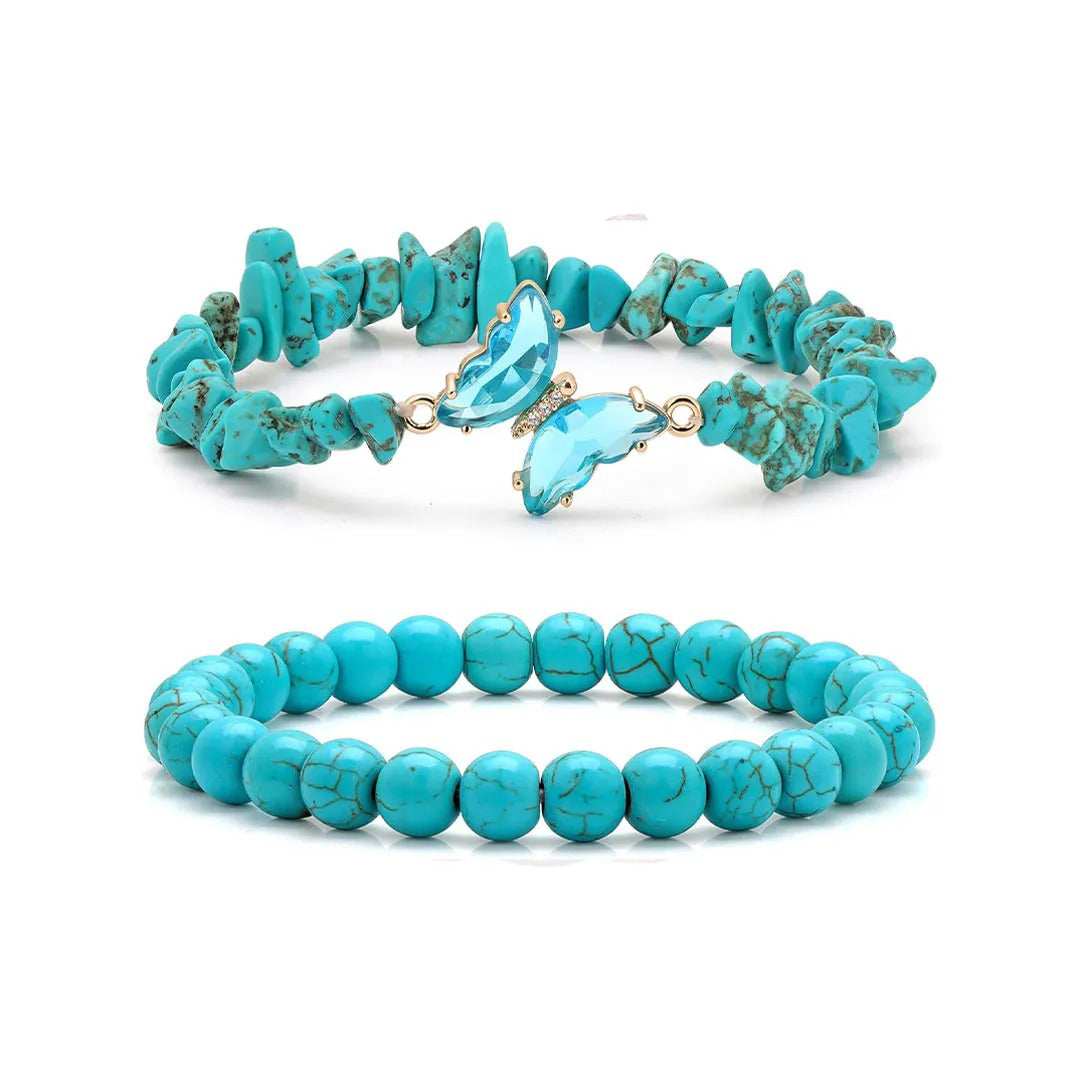 For Memorial-Butterflies are sent from  heaven above Double-layer crystal butterfly bracelet