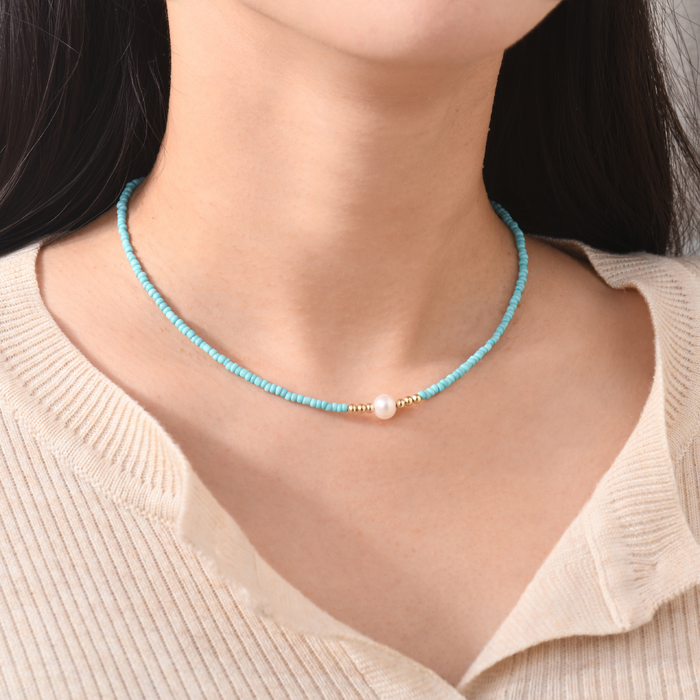 For Granddaughter-Blue Pearl in the Storm Necklace