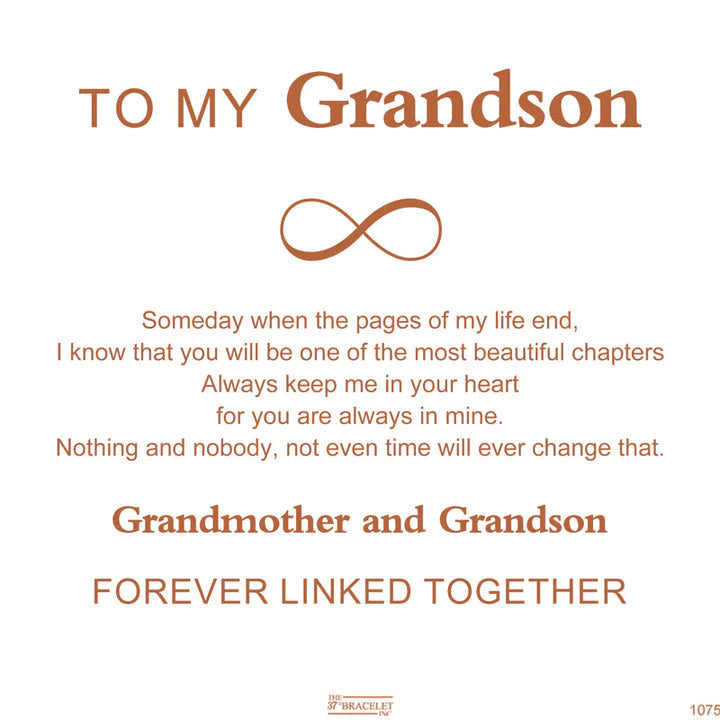 For Grandson - Grandmother and Grandson Forever Linked Together Black Knot Bracelet