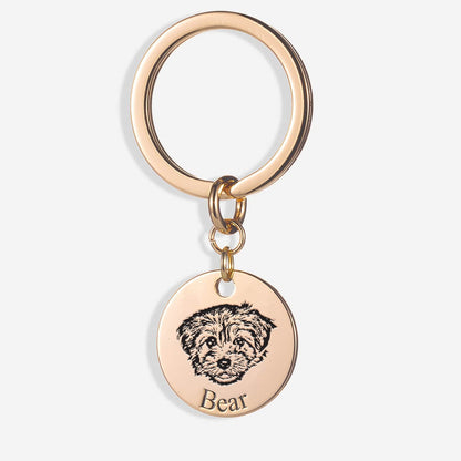 Custom Pet Face Portrait Keychain