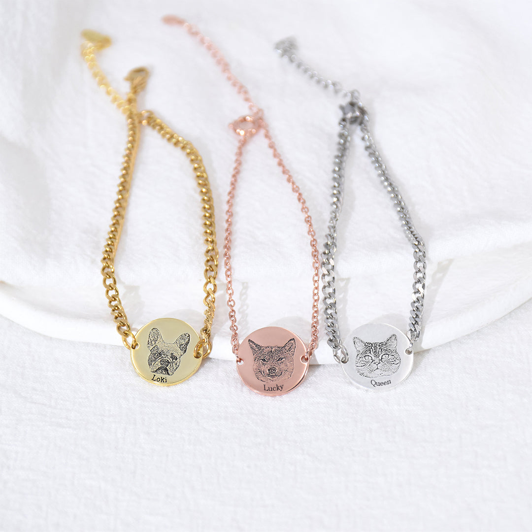 Custom Pet Face Portrait Bracelet