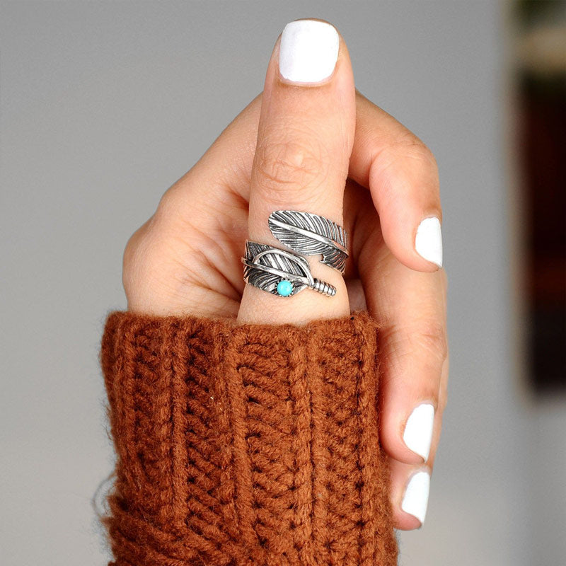 For Memorial- Your Guardian Angel Watching and Protecting Feather Ring