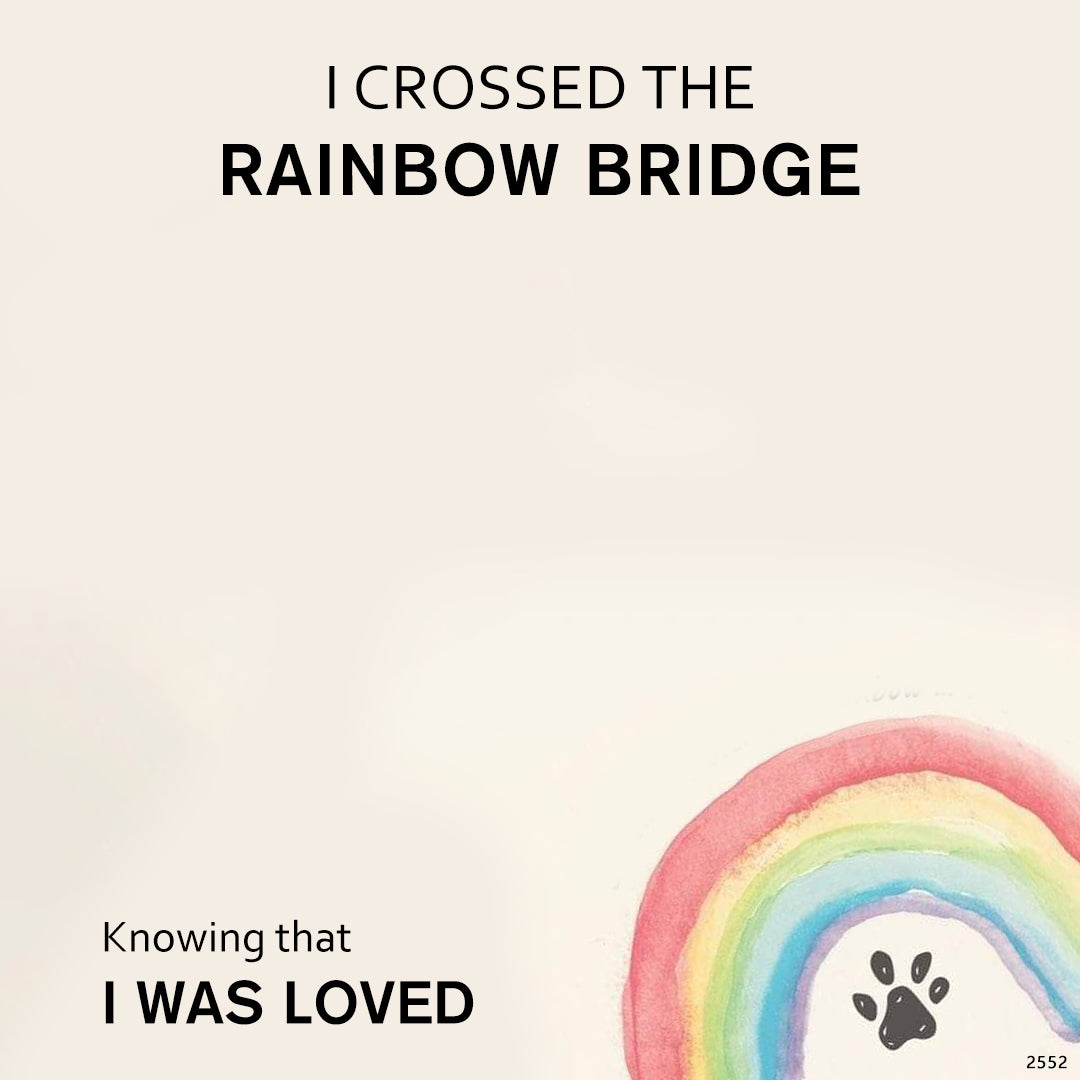 I crossed the rainbow bridge-Custom Pet Face and Name Necklace