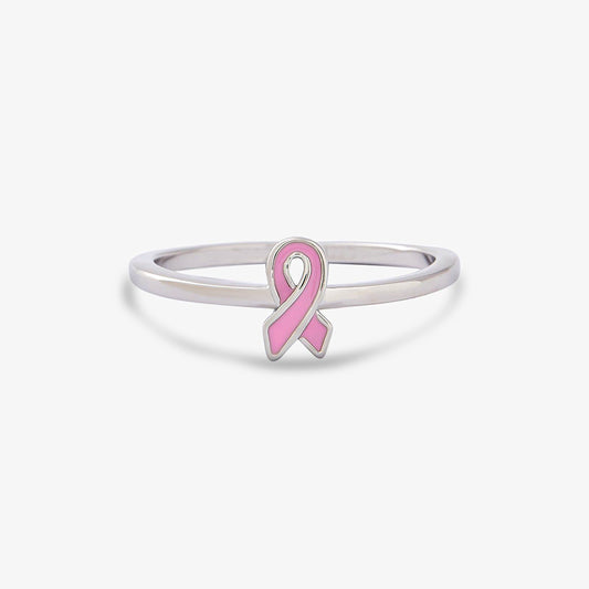 Breast Cancer Awareness- Pink ribbon thin Ring
