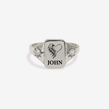 For Memorial -To my son Customized name diamond ring