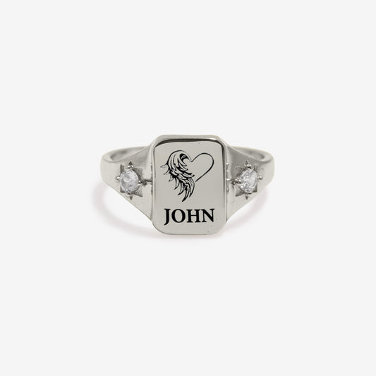For Memorial -To my son Customized name diamond ring