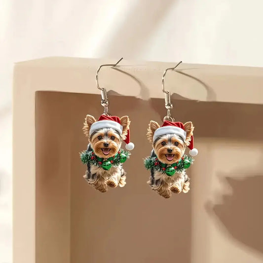 Christmas Dog Earrings