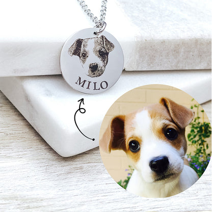 Carry Their Love Closer – Custom Name Pet Portrait Pendant Necklace