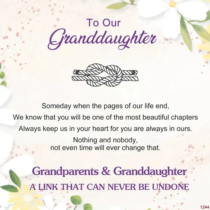 For Granddaughter - A Link That Can Never Be Undone Peach Blossom Knot Bracelet