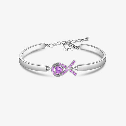 Alzheimer dementia awareness Purple Heart Ribbon Bracelet