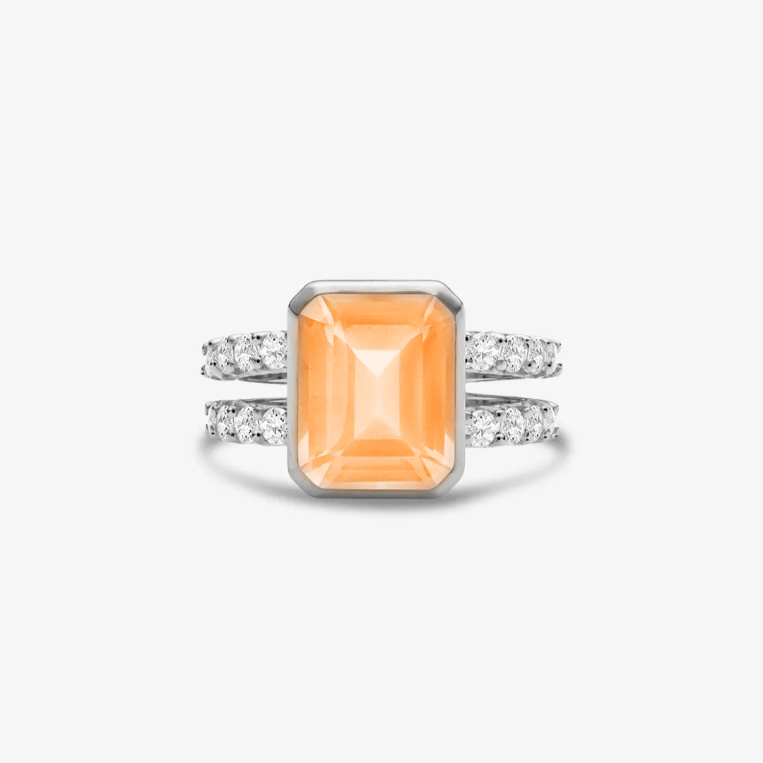 Multiple Sclerosis Awareness-Orange Quartz Ring