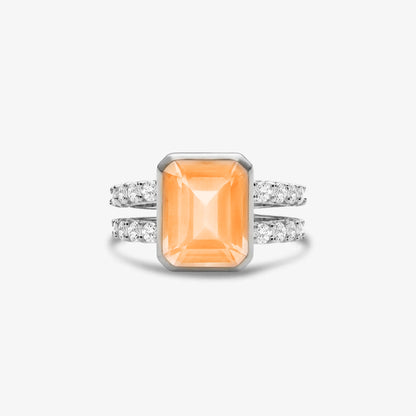 Multiple Sclerosis Awareness-Orange Quartz Ring