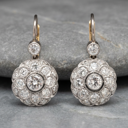 Vintage Rounded Mandala Crystal Earrings