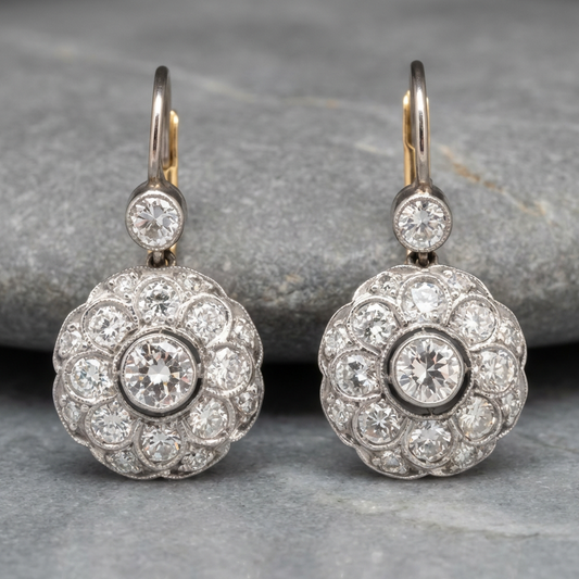 Vintage Rounded Mandala Crystal Earrings