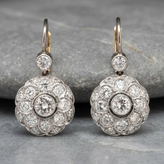 Vintage Rounded Mandala Crystal Earrings