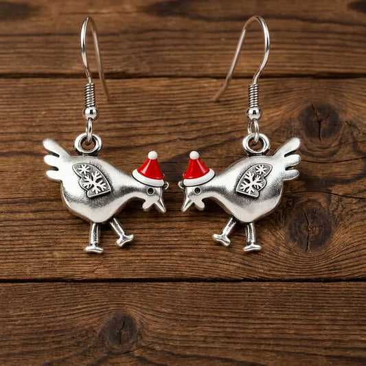 Christmas Santa Hat Chick Earrings