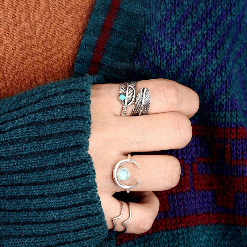 For Memorial- Your Guardian Angel Watching and Protecting Feather Ring