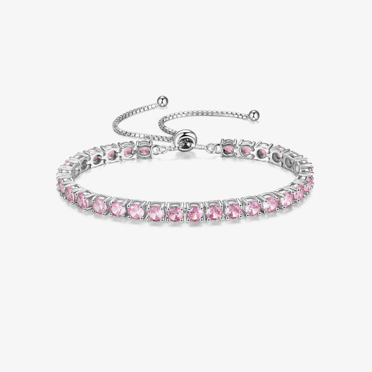 Breast Cancer Awareness Pink Tennis Bracelet