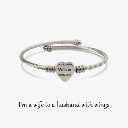 For Memorial - Missing you always Custom Name and Date Bracelet