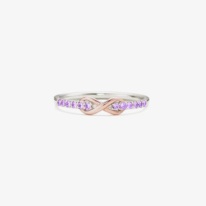 Alzheimer dementia awareness love and attention Purple Infinity Ring