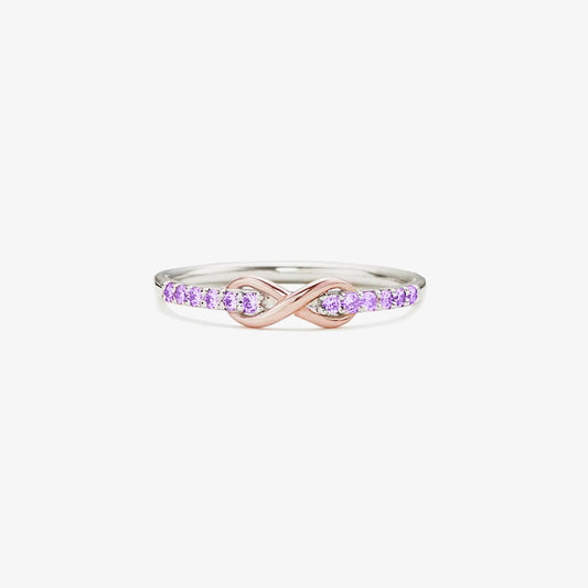 Alzheimer dementia awareness love and attention Purple Infinity Ring