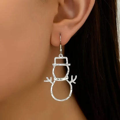 Unique Snowman Pendant Earrings