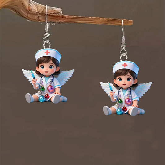 Christmas Nurse Angel Earrings