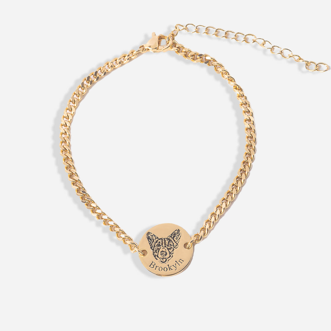 Custom Pet Face Portrait Bracelet
