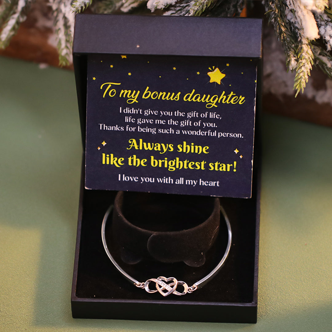 For Bonus Daughter - Infinity Heart Bracelet with Luxury Black Box