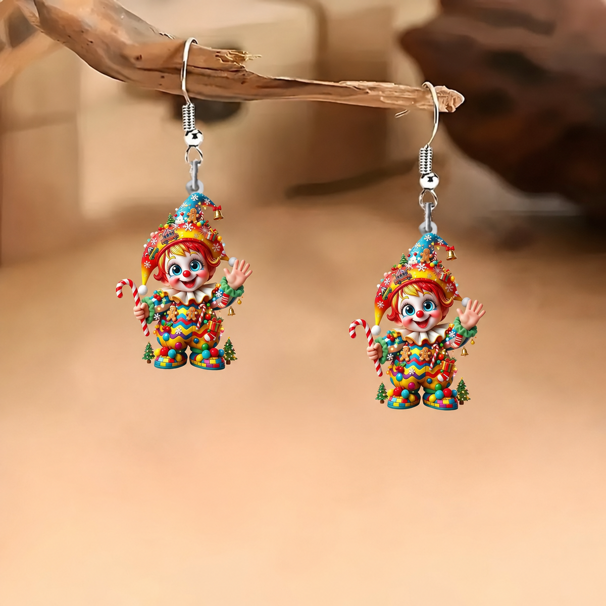 Christmas Cartoon Clown Dangle Earrings