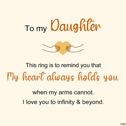 For Daughter - My Heart Always Holds You Heart Hug Ring
