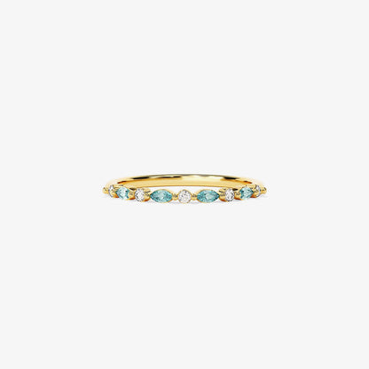 Ovarian Cancer Awareness-Cyan Diamond Thin Ring