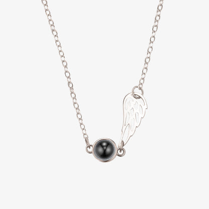 For Memorial - Wings projection photo custom necklace