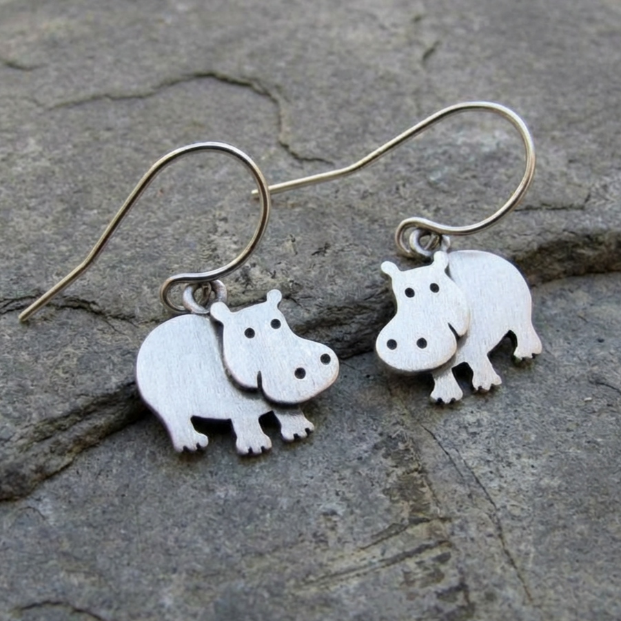 Vintage Hippo Earrings