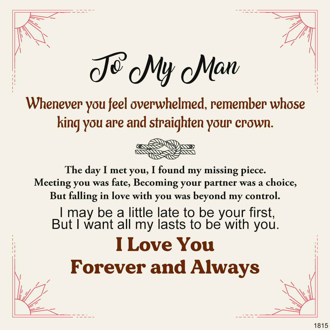 For Love - I Love You Forever And Always Infinity Leather Men's Bracelet