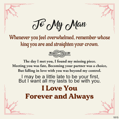 For Love - I Love You Forever And Always Infinity Leather Men's Bracelet