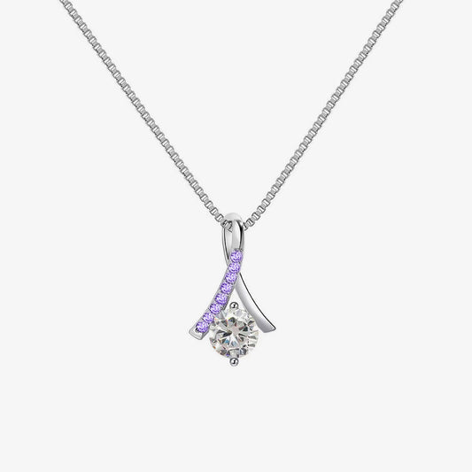 Alzheimer dementia awareness-Purple Diamond Embrace Necklace