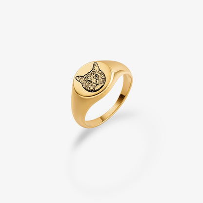 To My Furbaby in Heaven-Personalised Engraved Pet Portrait Ring