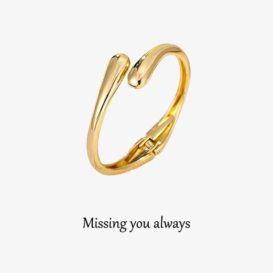 Missing You Always-Adjustable Twist Cuff Bangle Bracelets