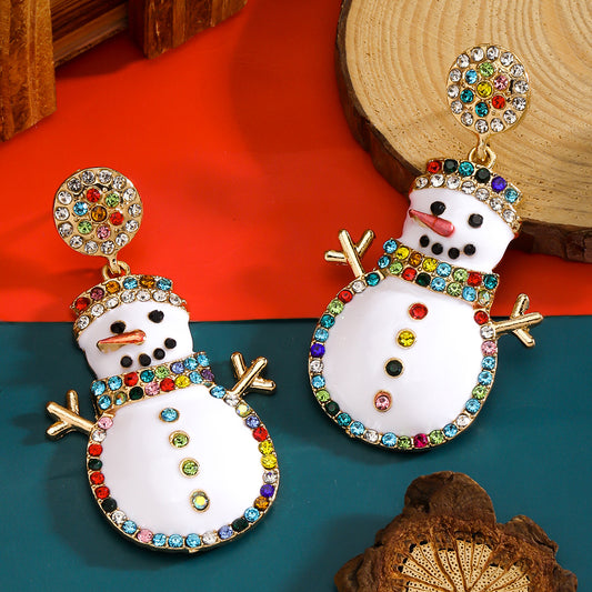 Christmas Cartoon Snowman Earrings
