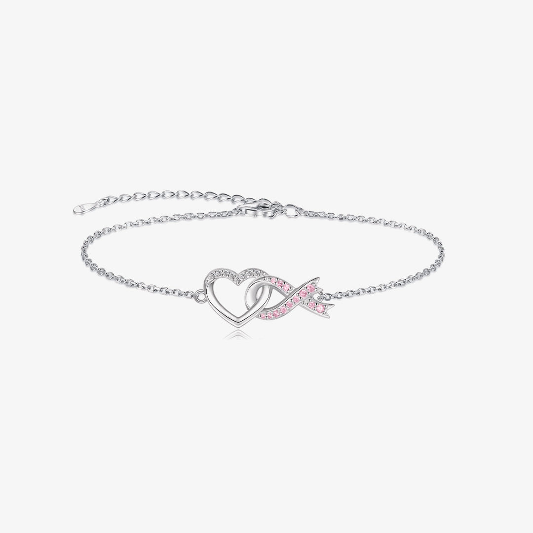 Breast Cancer Awareness Love Pink Ribbon Bracelet