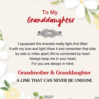 For Granddaughter - A LINK THAT CAN NEVER BE UNDONE Peach Blossom Knot Bracelet