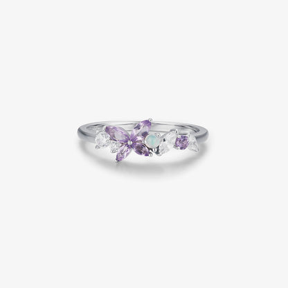 Alzheimer dementia awareness-Purple Butterfly Opal Ring