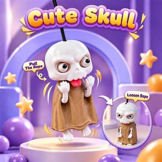 Funny Interactive Cute Skull & Arrogant Ghost Fidget Keychain / Bag Charm – Decompression Spooky-Cute Toy Gift