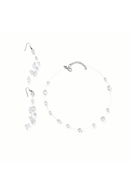 The Morning Dewdrops of Style Necklace Set – Pearl & Crystal Bridal Jewelry Set