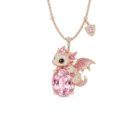 Eternal Guardian Couple Dragon Gemstone Pendant – Matching Fantasy Necklaces