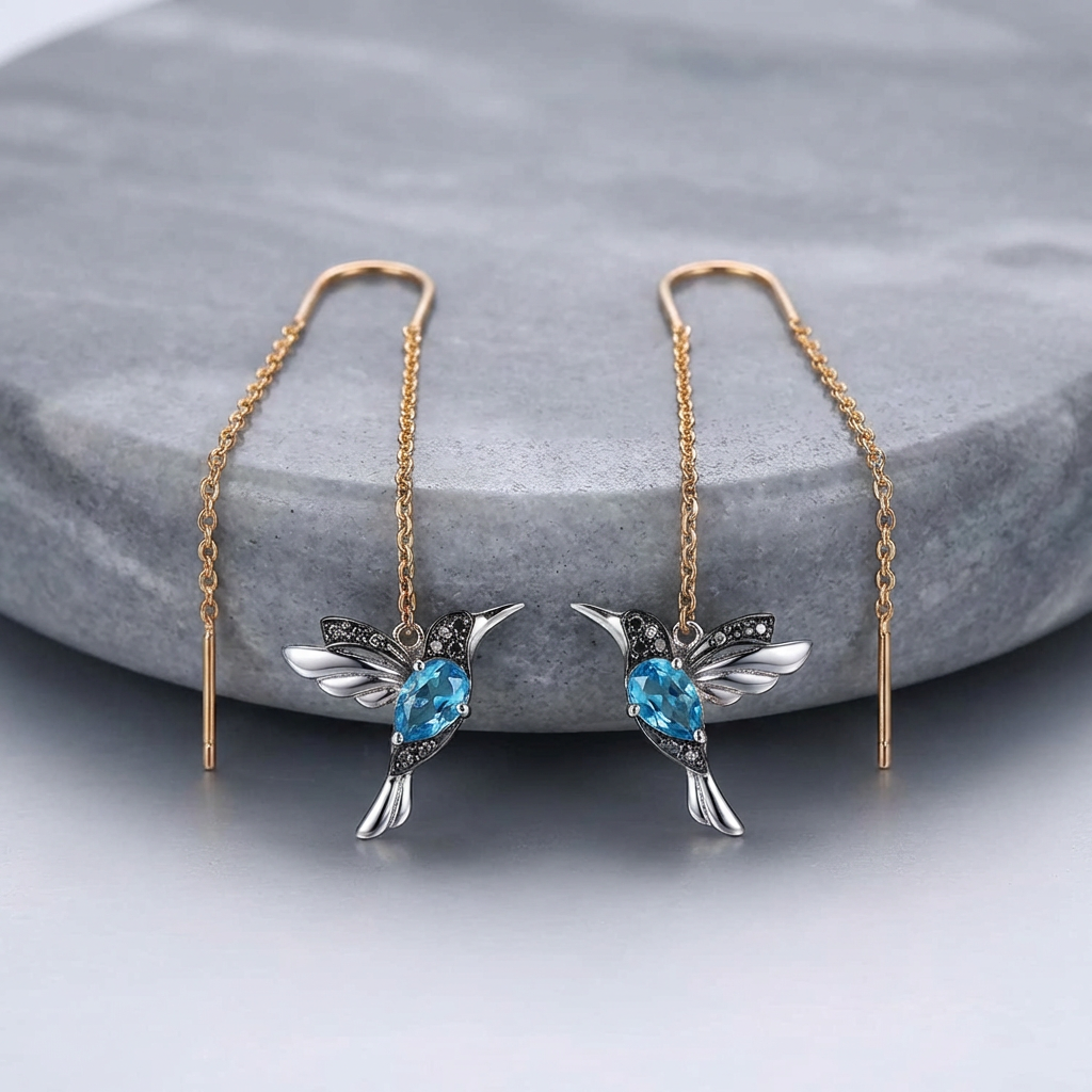 Mixed Zirconium Bird Earrings