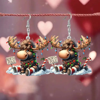 Christmas Elegant Moose-like Deer Antler Earrings
